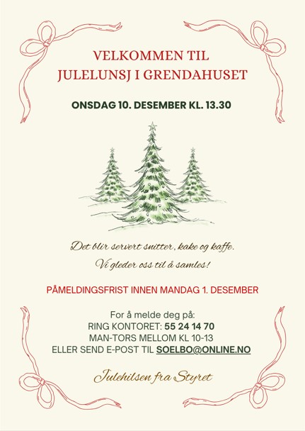 Julelunsj for beboere 10. desember